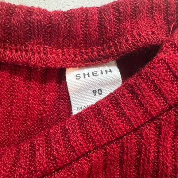 SHEIN Ribbed Red Knit Top 2T - Picture 3 of 3